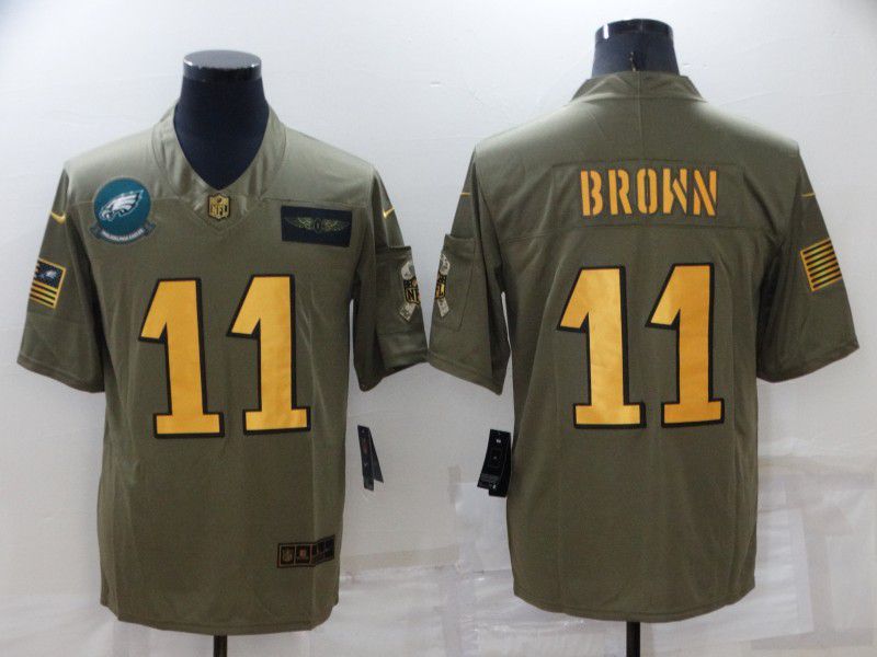 Men Philadelphia Eagles #11 Brown 2022 Nike Olive Gold Salute to Service Limited NFL Jersey->philadelphia eagles->NFL Jersey